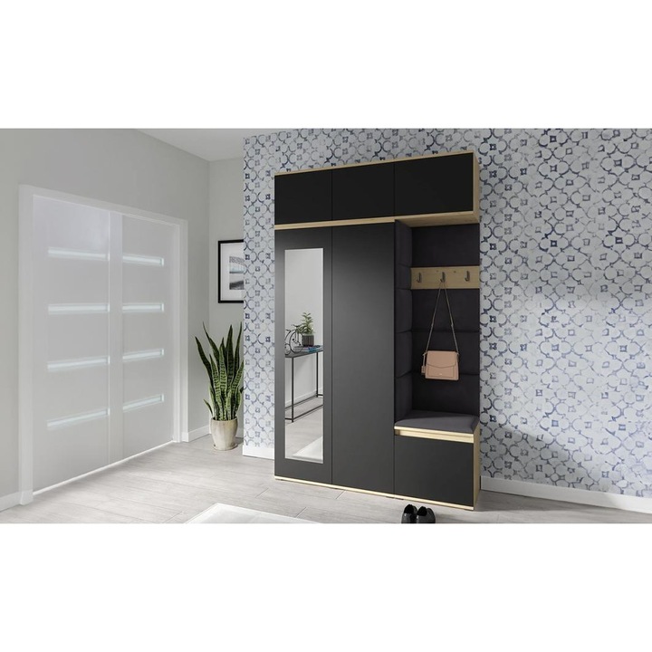 Cuier Hol Max 18 Culoare Negru cu Artisan 225x225x40 cm