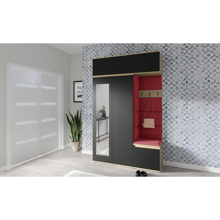 Cuier Hol Max 18 Culoare Rosu cireasa cu Artisan 225x225x40 cm