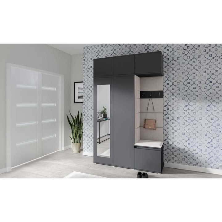 Cuier Hol Max 18 Culoare Crem cu Grafit 140x225x40 cm
