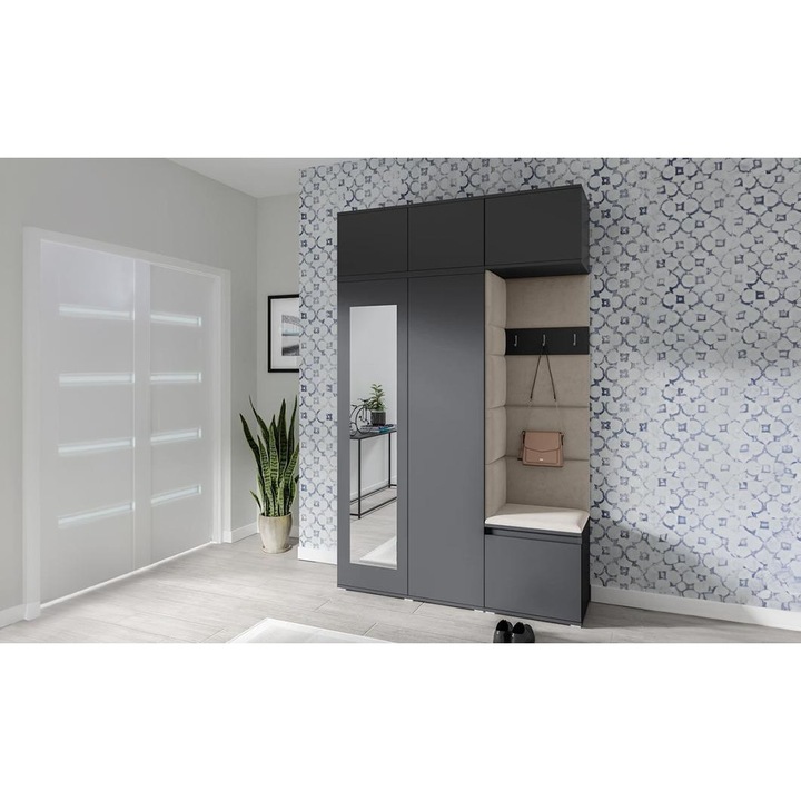 Cuier Hol Max 18 Culoare Bej cu Grafit 140x225x40 cm