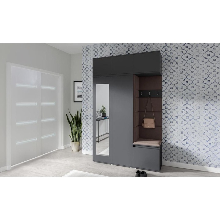 Cuier Hol Max 18 Culoare Maro inchis cu Grafit 140x225x40 cm