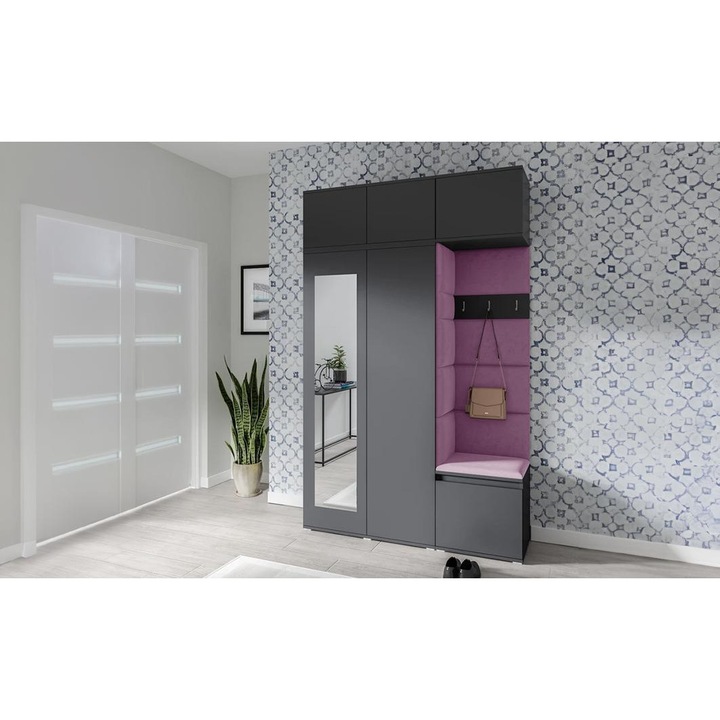 Cuier Hol Max 18 Culoare Mov cu Grafit 140x225x40 cm