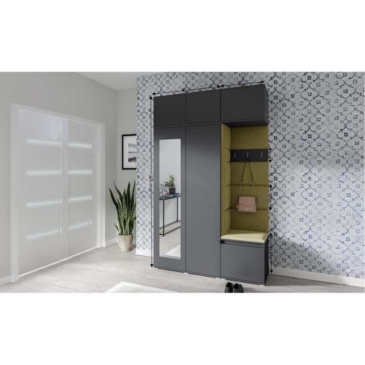 Cuier Hol Max 18 Culoare Verde iarba cu Grafit 140x225x40 cm