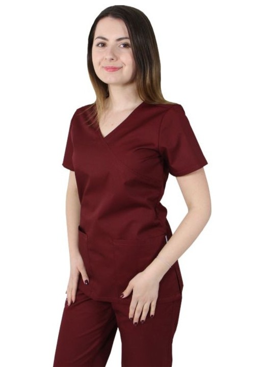 Bluza dama MIRA Clasic, Grena, L - Uniforma Medicala