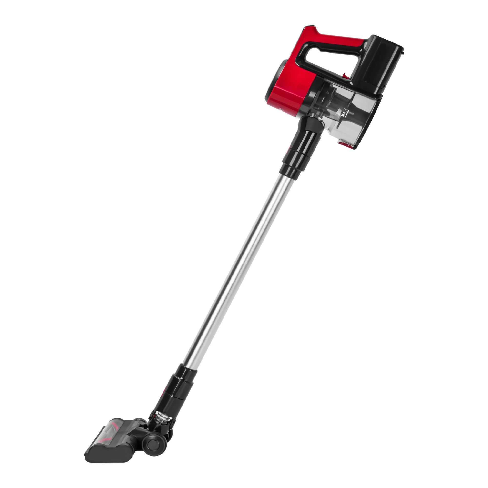 Aspirator vertical fara sac, Kraft&Dele, 25.2 V, 2500 mAh, Negru / Rosu
