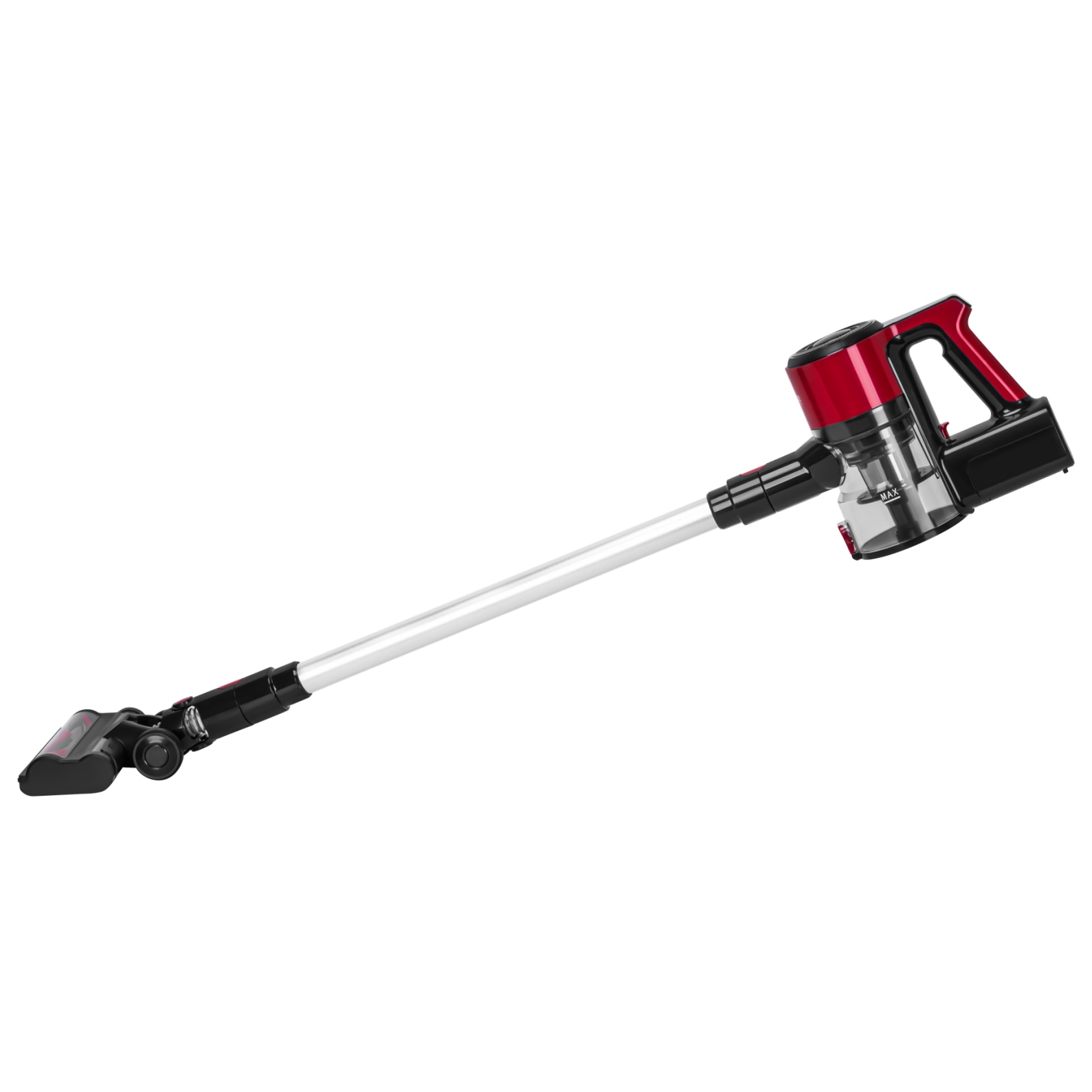 Aspirator vertical fara sac, Kraft&Dele, 25.2 V, 2500 mAh, Negru / Rosu