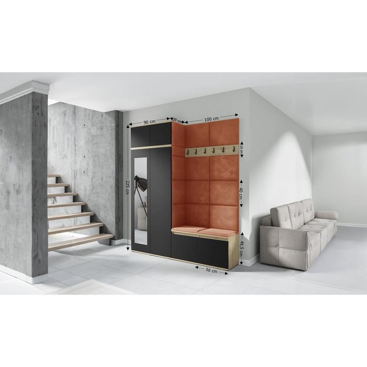 Cuier Hol Max 19 Culoare Bronz cu Artisan 200x225x40 cm