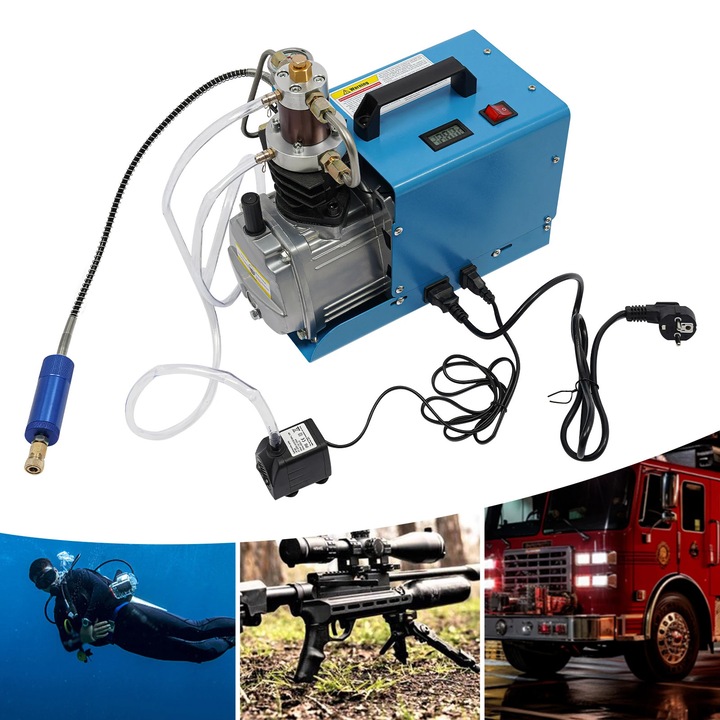 Compresor de aer electric Whisper, 1800W, 2800 RPM, albastru, 220V