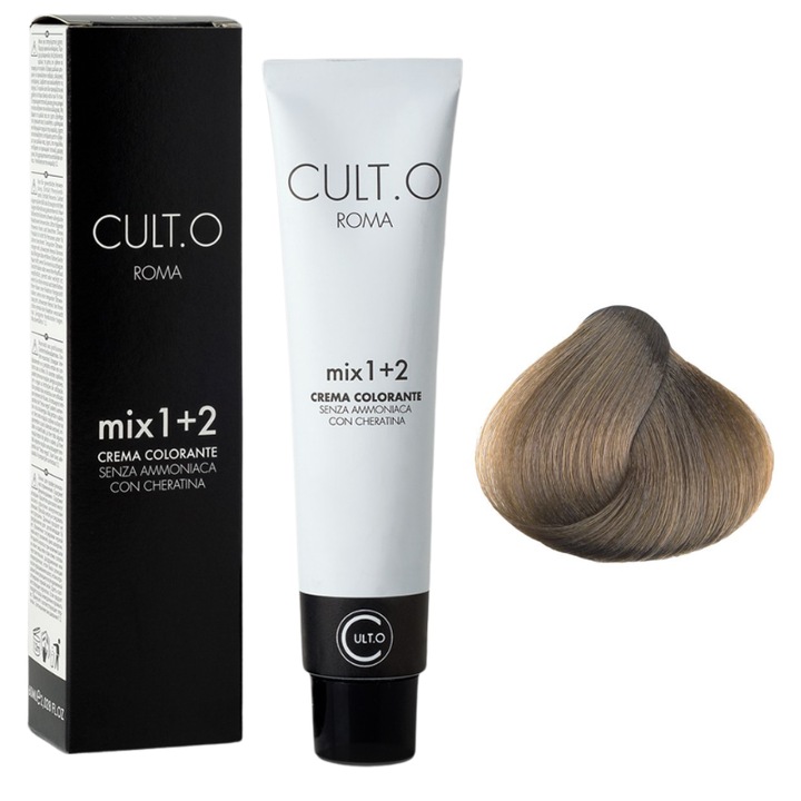 Professzionális tartós hajfesték - 9.1 nagyon világos hamvasszőke árnyalat (Hamvas és Arany) 60ml, 1+2 keverési arány, Faipa Professional Romania