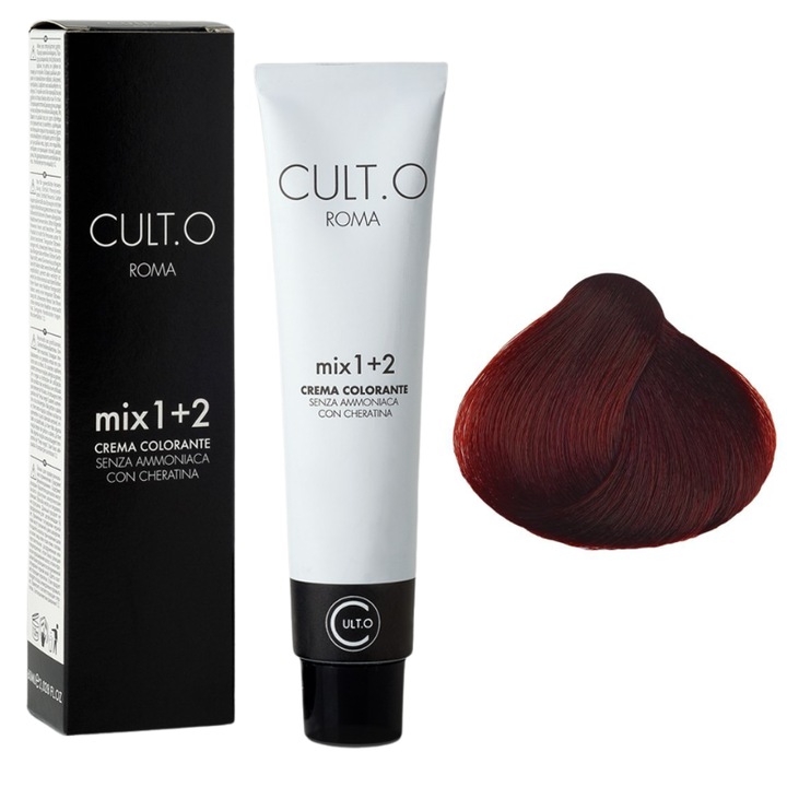 Professzionális tartós hajfesték - 4.66 intenzív vörösbarna árnyalat (Arany & Vörös & Ibolya) 60ml, mix 1+2, Cult.O, Faipa Professional Romania