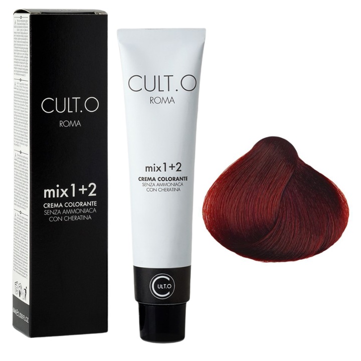 Professzionális tartós hajfesték - 5.66 világos gesztenye intenzív vörös árnyalat (réz&vörös&lila) 60ml, 1+2 keverék, Cult.O, Faipa Professional Romania