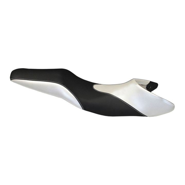 BRIXIAMOTO Mauro Carbon Color motorkerékpár üléshuzat, fehér, 100% PVC, Suzuki GSR 600 (2006-2011) modellek