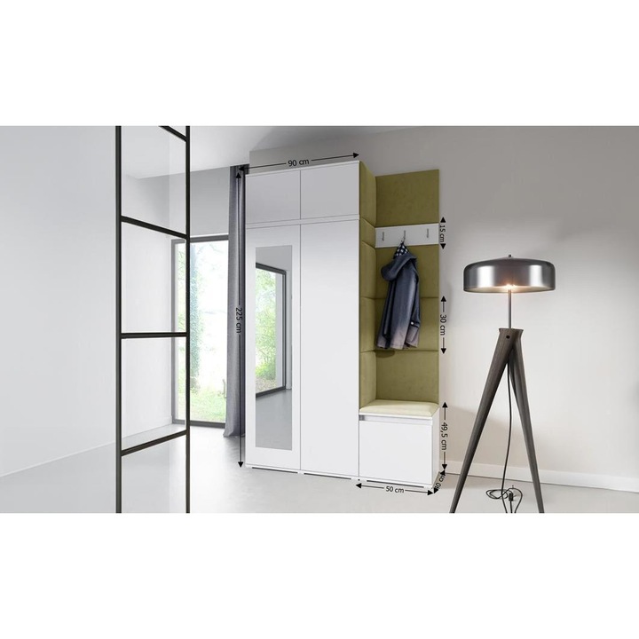 Cuier Hol Max 20 Culoare Verde iarba cu Alb 140x225x40 cm