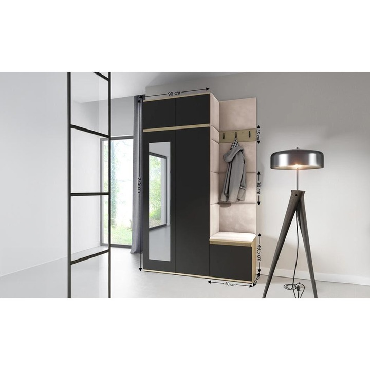 Cuier Hol Max 20 Culoare Crem cu Artisan 140x225x40 cm