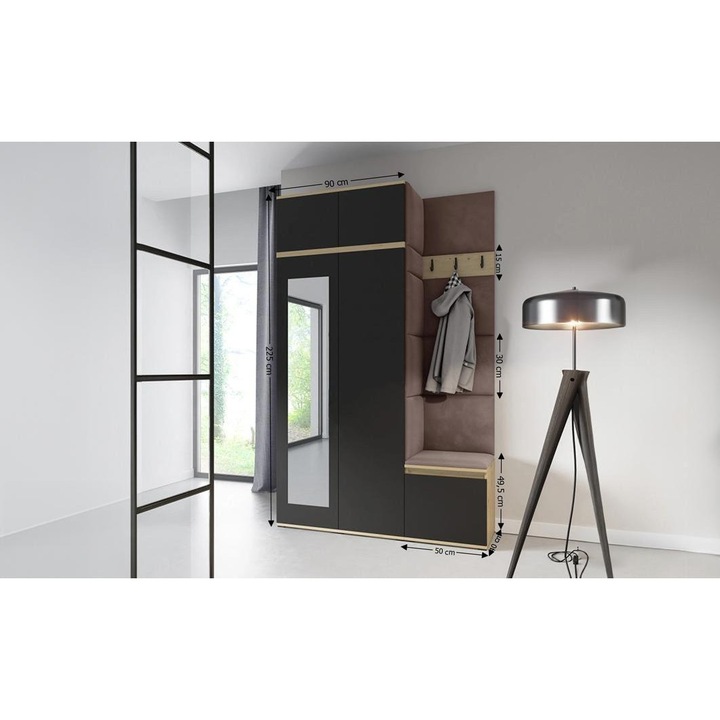 Cuier Hol Max 20 Culoare Maro cu Artisan 140x225x40 cm