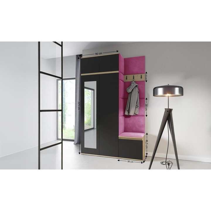 Cuier Hol Max 20 Culoare Mov cu Artisan 140x225x40 cm