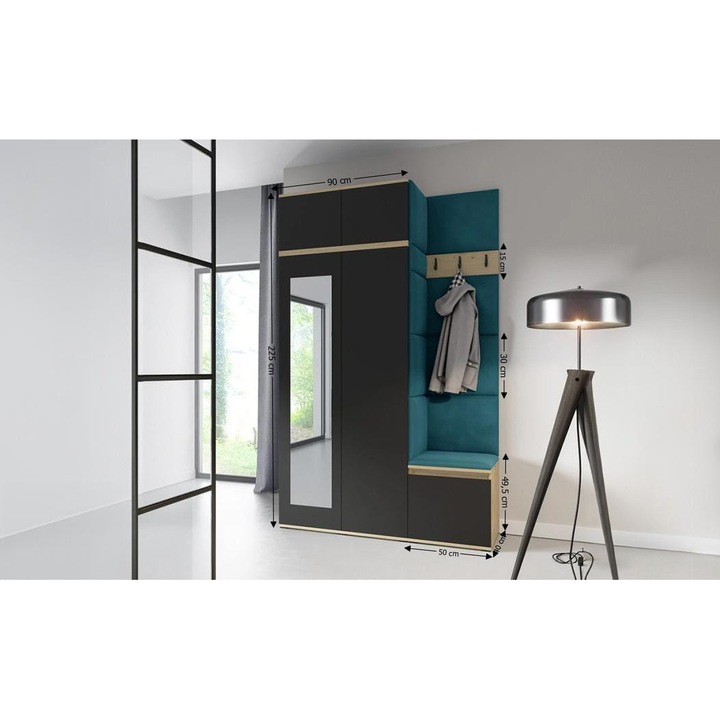 Cuier Hol Max 20 Culoare Albastru deshcis cu Artisan 140x225x40 cm