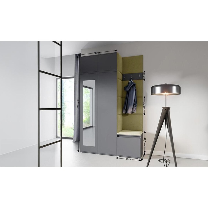 Cuier Hol Max 20 Culoare Verde iarba cu Grafit 140x225x40 cm