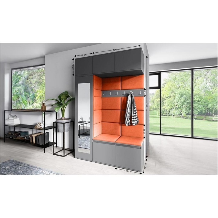 Cuier Hol Max 21 Culoare Bronz cu Grafit 145x225x40 cm