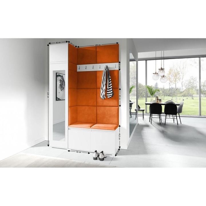 Cuier Hol Max 22 Culoare Bronz cu Alb 145x225x40 cm