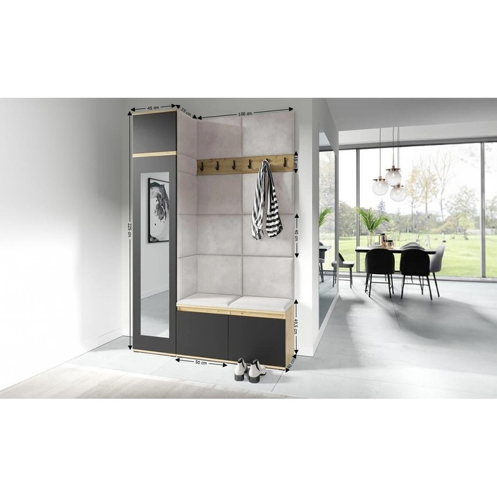 Cuier Hol Max 22 Culoare Crem cu Artisan 145x225x40 cm