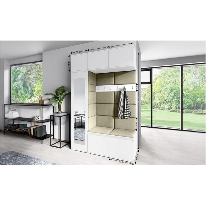 Cuier Hol Max 21 Culoare Verde iarba cu Alb 145x225x40 cm