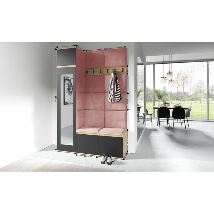 Cuier Hol Max 22 Culoare Rose cu Artisan 145x225x40 cm