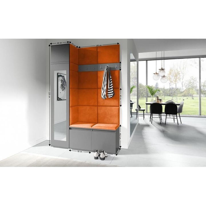 Cuier Hol Max 22 Culoare Bronz cu Grafit 145x225x40 cm