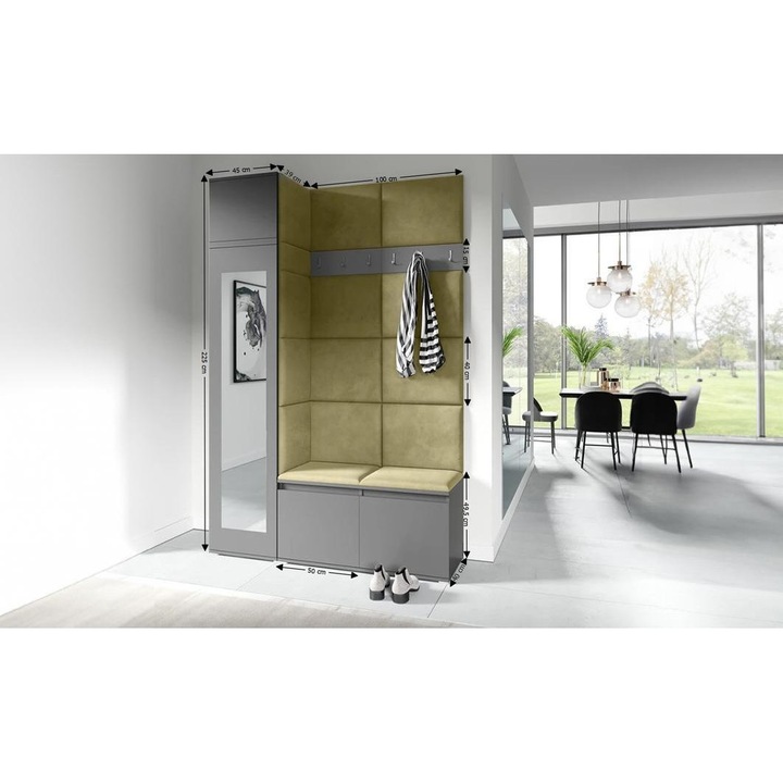 Cuier Hol Max 22 Culoare Verde iarba cu Grafit 145x225x40 cm