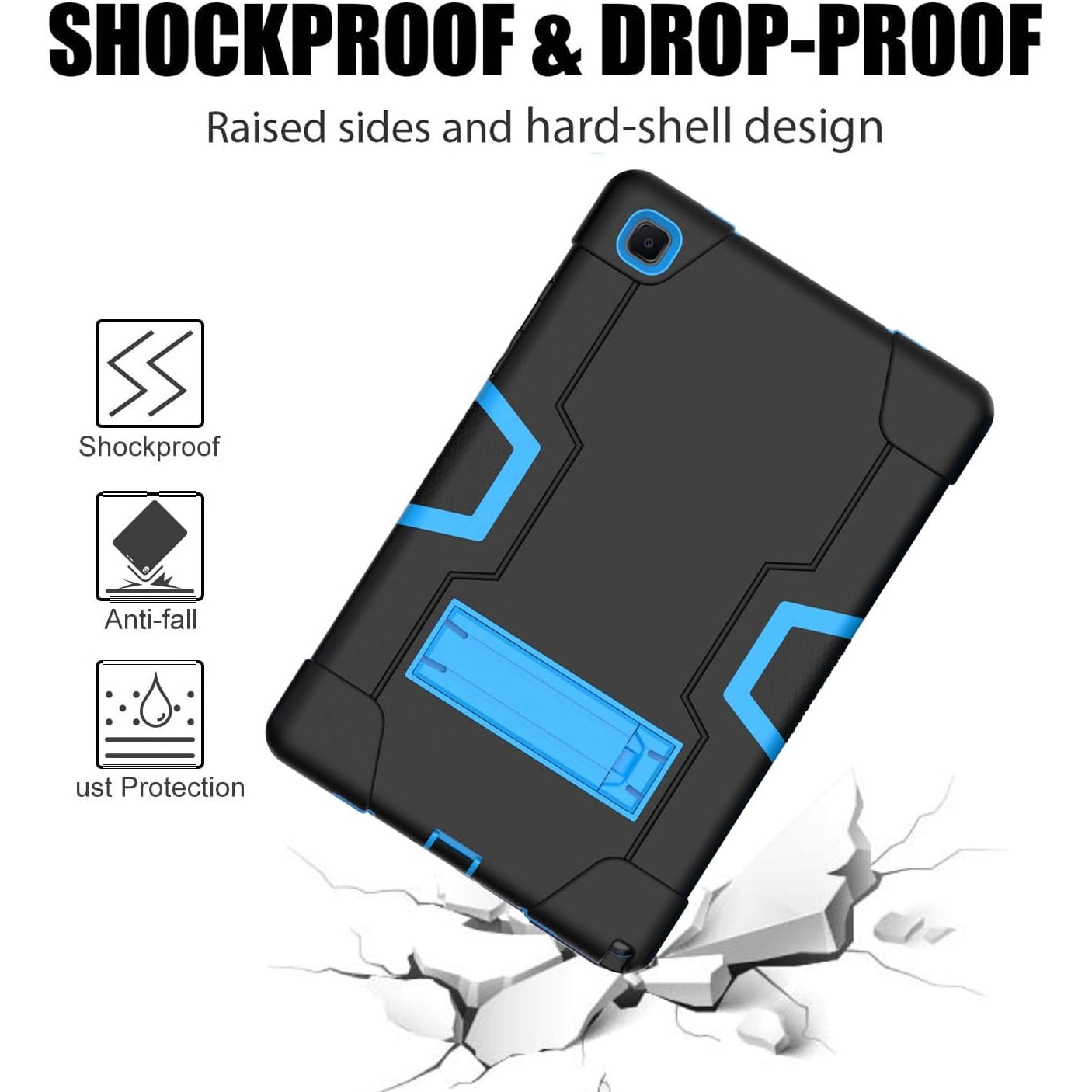 Husa Shockproof Armor Sigloo, pentru Samsung Galaxy Tab A7 (SM-T500/T505/T507), 10.4", cu stand, Negru