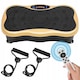 Aparat fitness cu vibromasaj, Zola, 2 benzi elastice cu manere atasabile, 5 programe diferite, 180 niveluri de viteza, afisaj LED, 200W, amplitudine vibratie 0.8 mm, Bluetooth, difuzoare incorporate, telecomanda, 53 x 31 x 13 cm, auriu