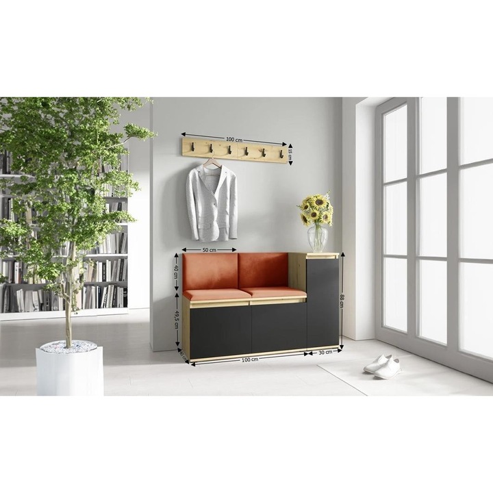 Cuier Hol Max 25 Culoare Bronz cu Artisan 130x88x40 cm