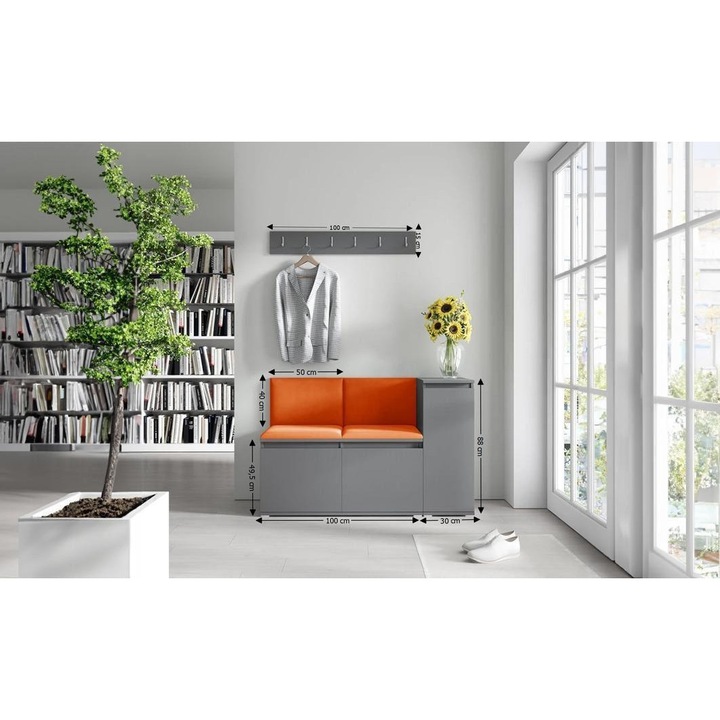 Cuier Hol Max 25 Culoare Bronz cu Grafit 130x88x40 cm