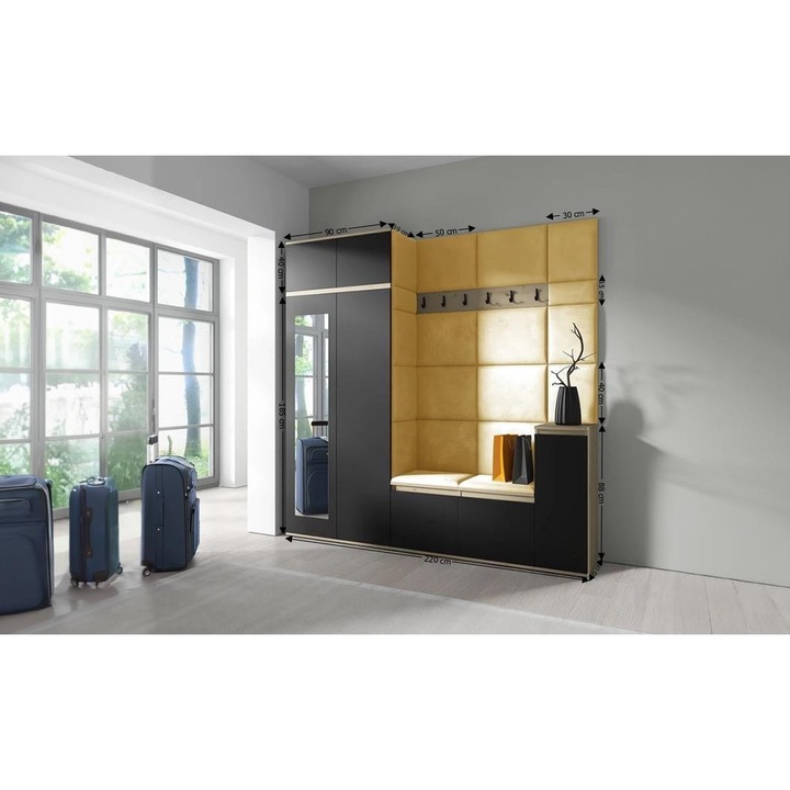 Cuier Hol Max 26 Culoare Galben cu Artisan 220x225x40 cm