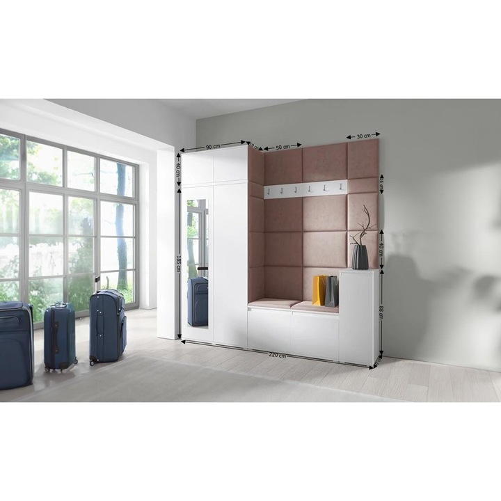 Cuier Hol Max 26 Culoare Maro cu Alb 220x225x40 cm