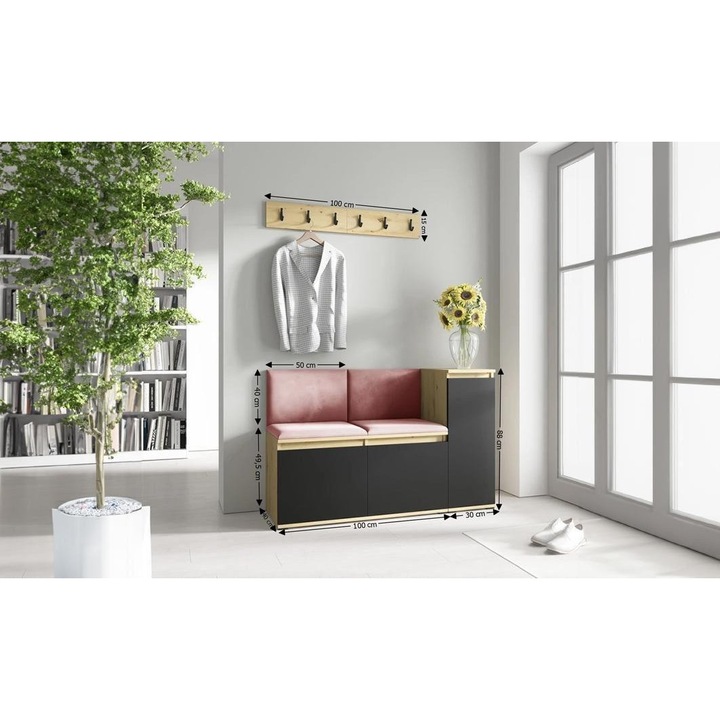 Cuier Hol Max 25 Culoare Rose cu Artisan 130x88x40 cm