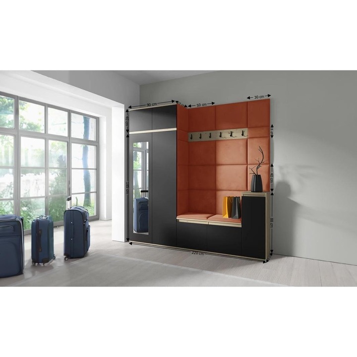 Cuier Hol Max 26 Culoare Bronz cu Artisan 220x225x40 cm