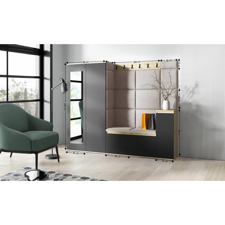 Cuier Hol Max 27 Culoare Bej cu Artisan 220x185x40 cm