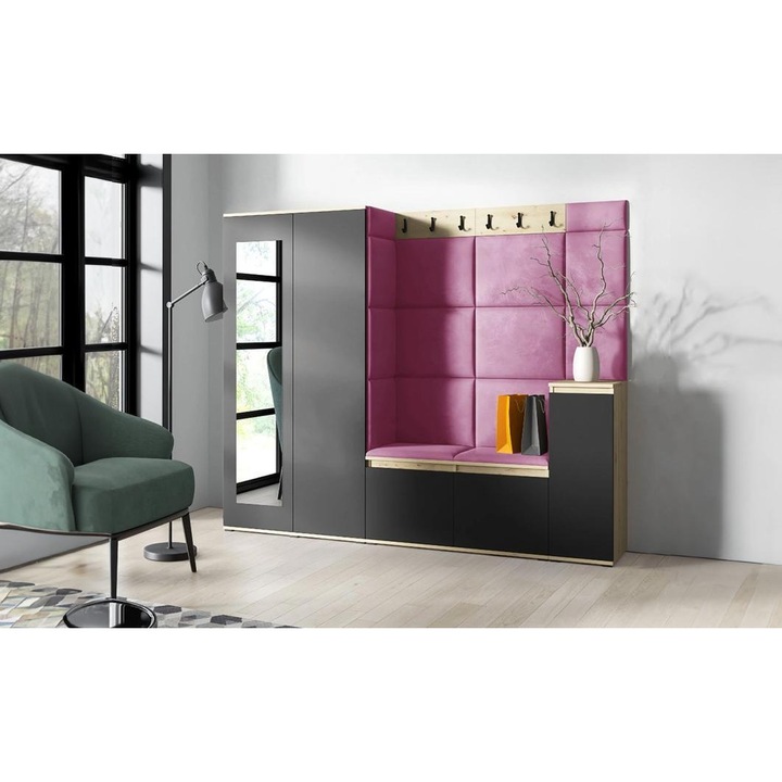 Cuier Hol Max 27 Culoare Roz cu Artisan 220x185x40 cm