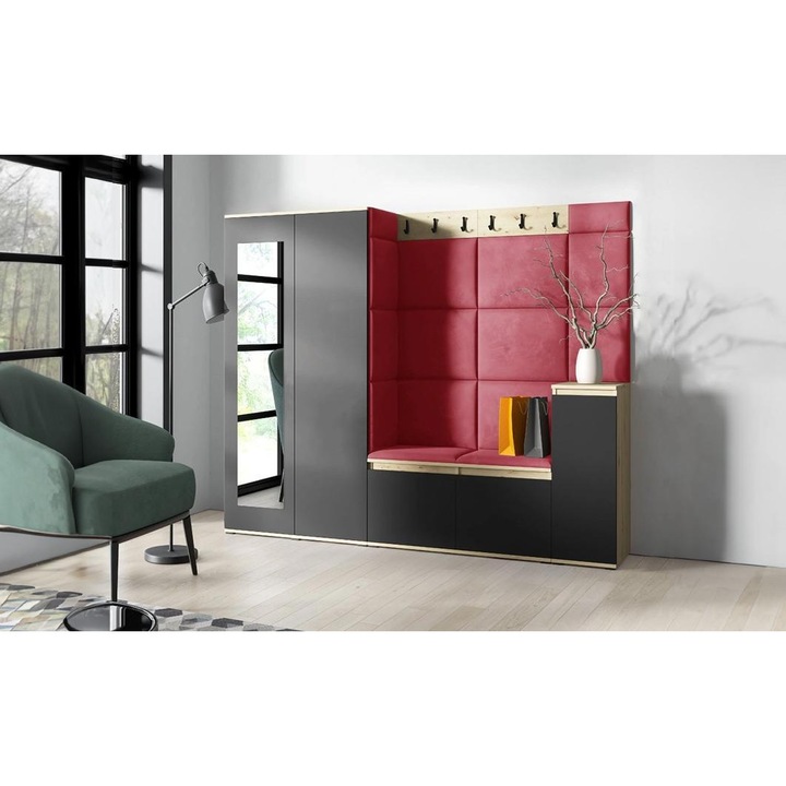 Cuier Hol Max 27 Culoare Rosus cu Artisan 220x185x40 cm