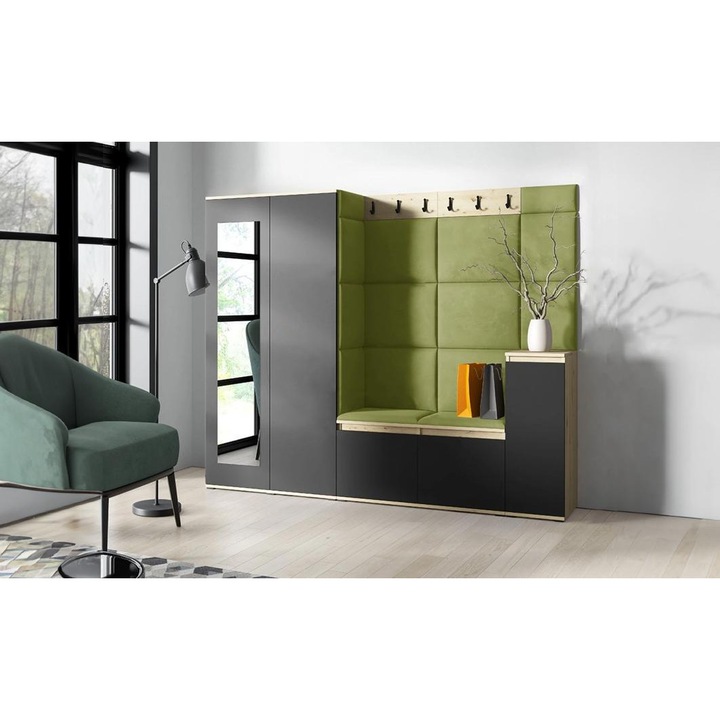 Cuier Hol Max 27 Culoare Verde cu Artisan 220x185x40 cm