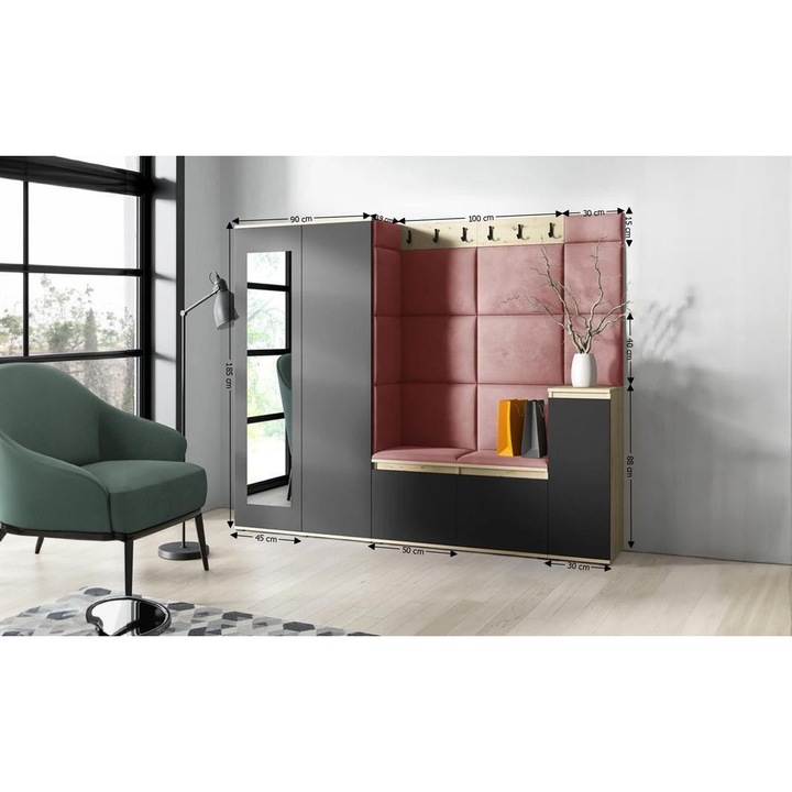 Cuier Hol Max 27 Culoare Rose cu Artisan 220x185x40 cm