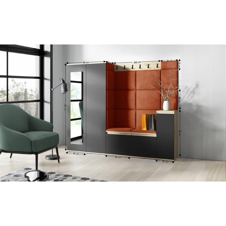 Cuier Hol Max 27 Culoare Bronz cu Artisan 220x185x40 cm