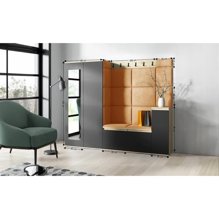 Cuier Hol Max 27 Culoare Galben mustar cu Artisan 220x185x40 cm