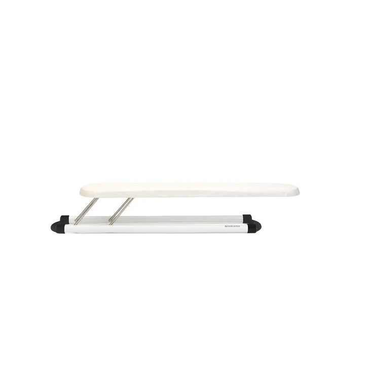 Masa de calcat pentru maneci Brabantia, pliabila, portabila, potrivita pentru calatorii, structura din metal, picioare antiderapante, material termorezistent, utilizare sigura, husa detasabila, compacta, crem