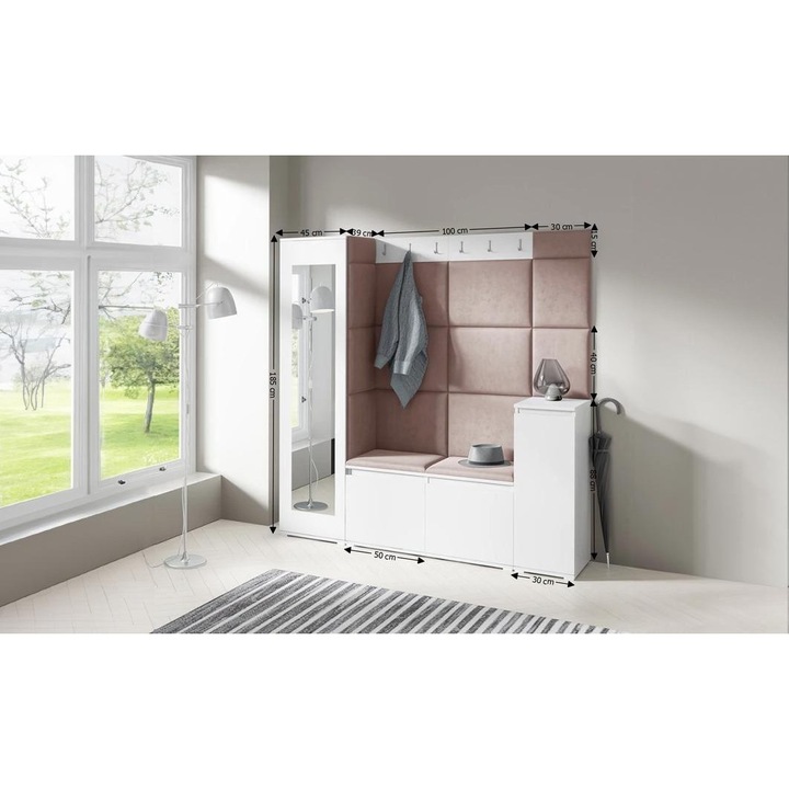 Cuier Hol Max 28 Culoare Maro cu Alb 175x185x40 cm