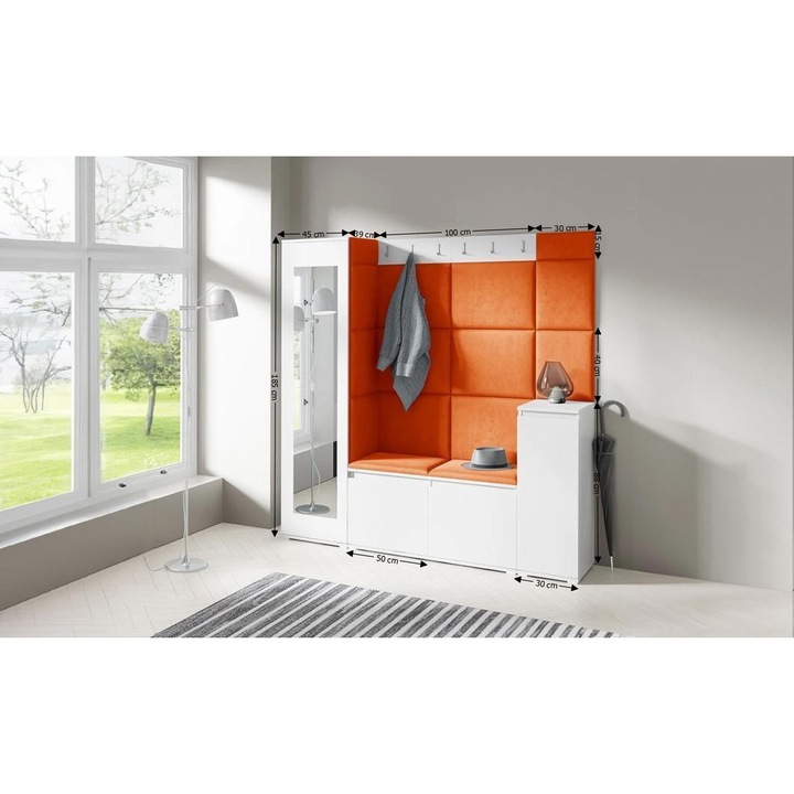 Cuier Hol Max 28 Culoare Bronz cu Alb 175x185x40 cm