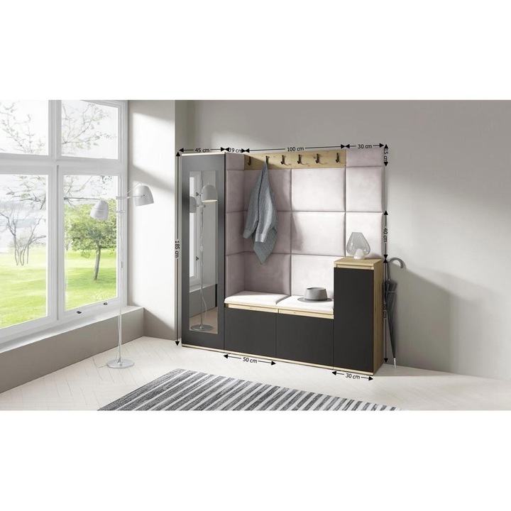 Cuier Hol Max 28 Culoare Crem cu Artisan 175x185x40 cm