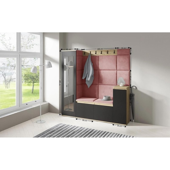 Cuier Hol Max 28 Culoare Rose cu Artisan 175x185x40 cm