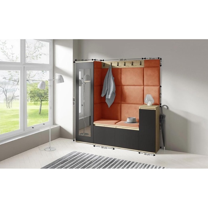 Cuier Hol Max 28 Culoare Bronz cu Artisan 175x185x40 cm